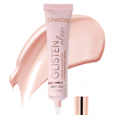Sunkissed GLISTEN GLOW Liquid Highlighter "Soft Rose" 15ml