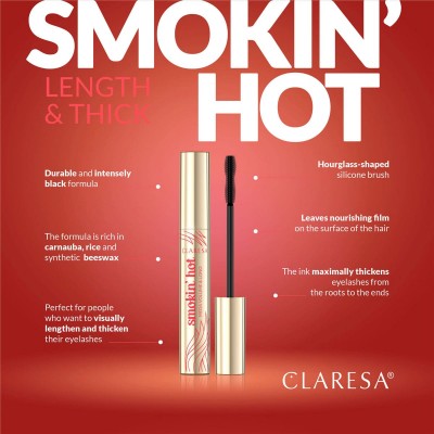 Claresa Smokin Hot Lengthening and Thickening Mascara Black (10g)