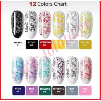 Stamping + Paint Gel Uv/Led Vicky Nail 8ML White