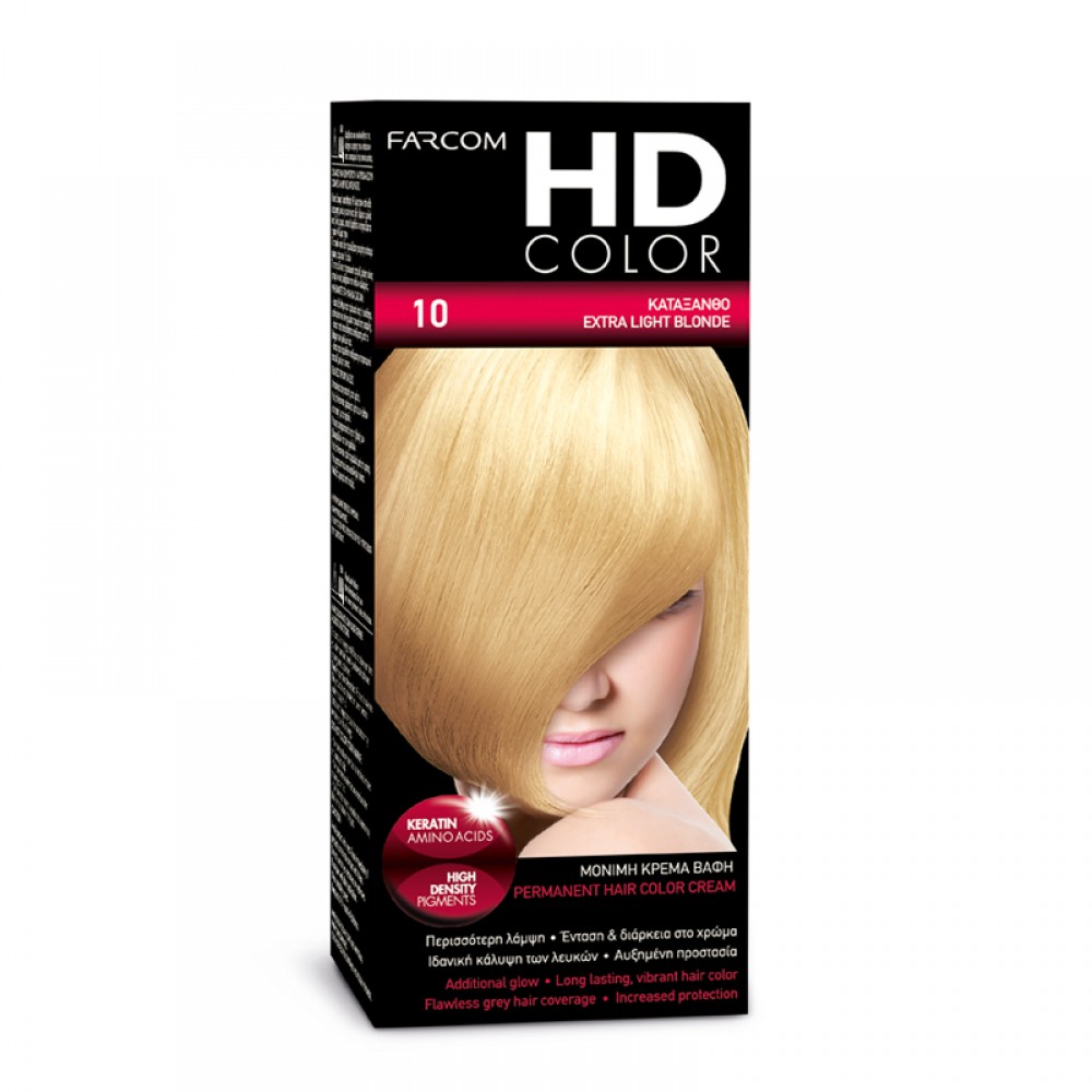 Farcom HD Color 10 Κατάξανθο – Μόνιμη Βαφή Μαλλιών 60ml HAIR CARE