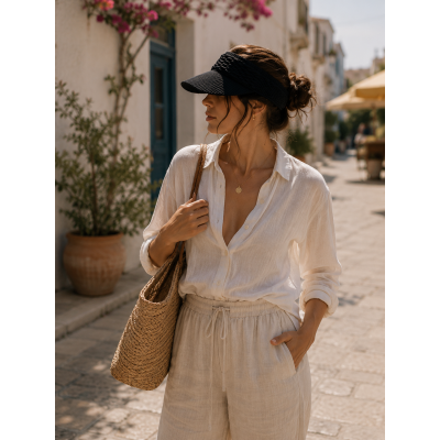 Visor Γυναικείο καπέλο ελαστικό Μαύρο