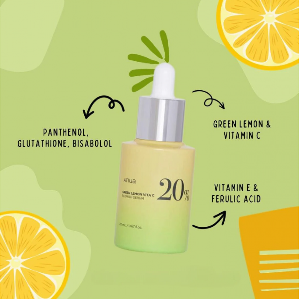 Anua Green Lemon Vitamin C Blemish Serum 20ml SKINCARE