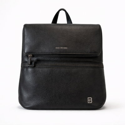 Bag to Bag Γυναικείο Backpack με Καπάκι και Εξωτερική Θήκη - Black