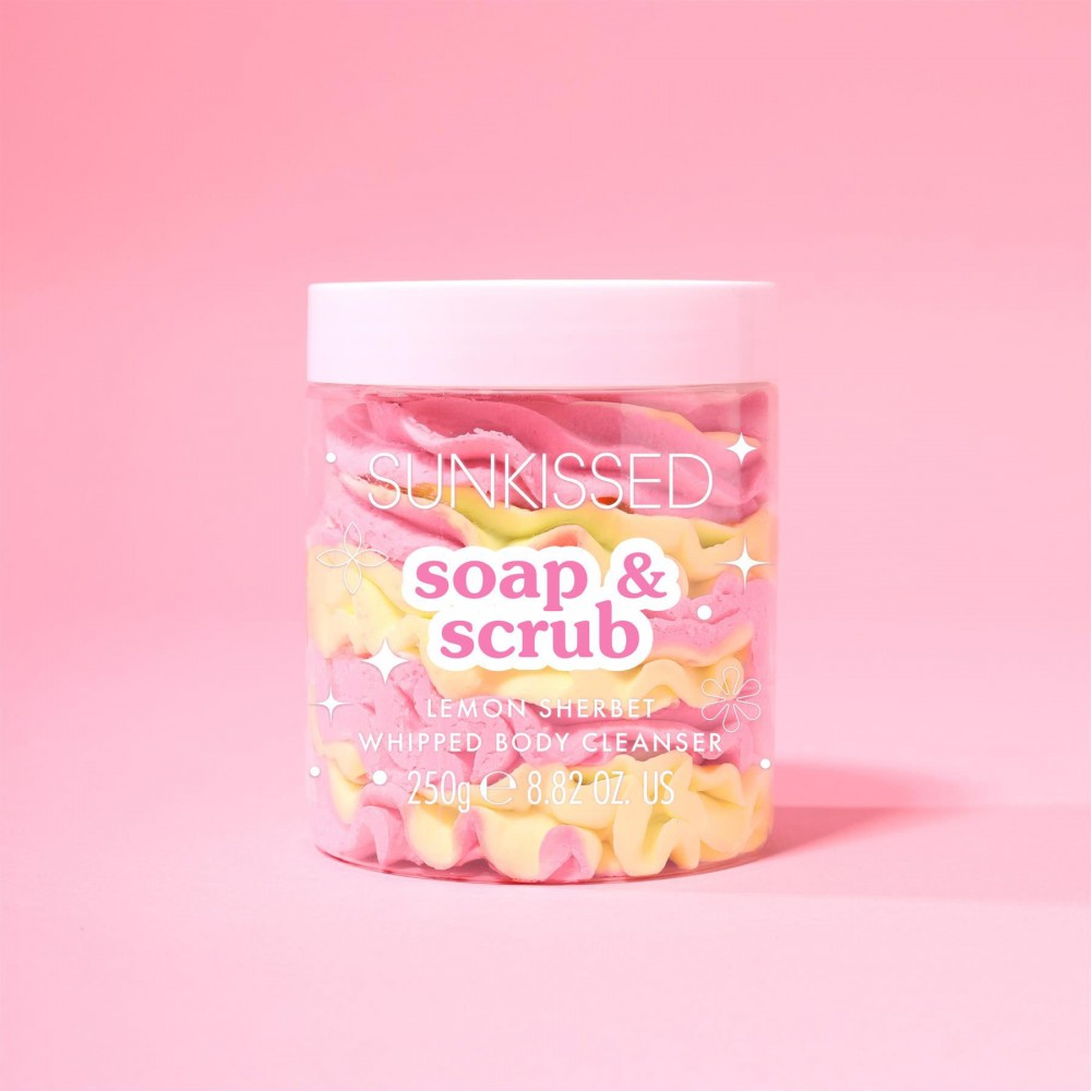 Sunkissed Soap and Scrub Whipped Body Cleanser Lemon Sherbet 250g BODY CARE