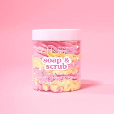 Sunkissed Soap and Scrub Whipped Body Cleanser Lemon Sherbet 250g