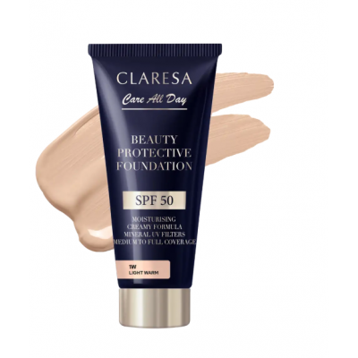 Claresa Beauty Protective Foundation SPF50 – Light Warm 1W (30ml)