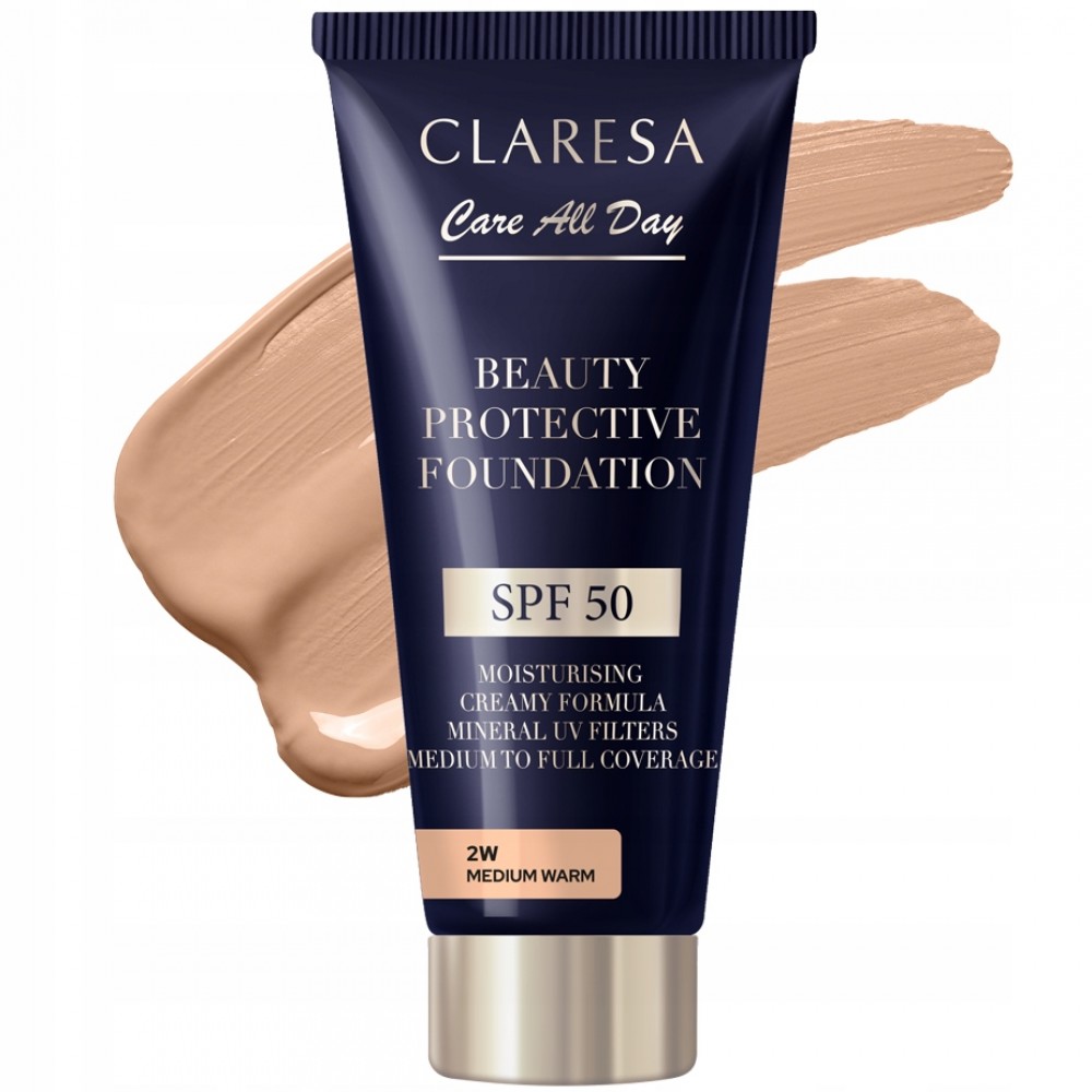 Claresa Beauty Protective Foundation SPF50 – Medium Warm 2W (30ml) MAKEUP