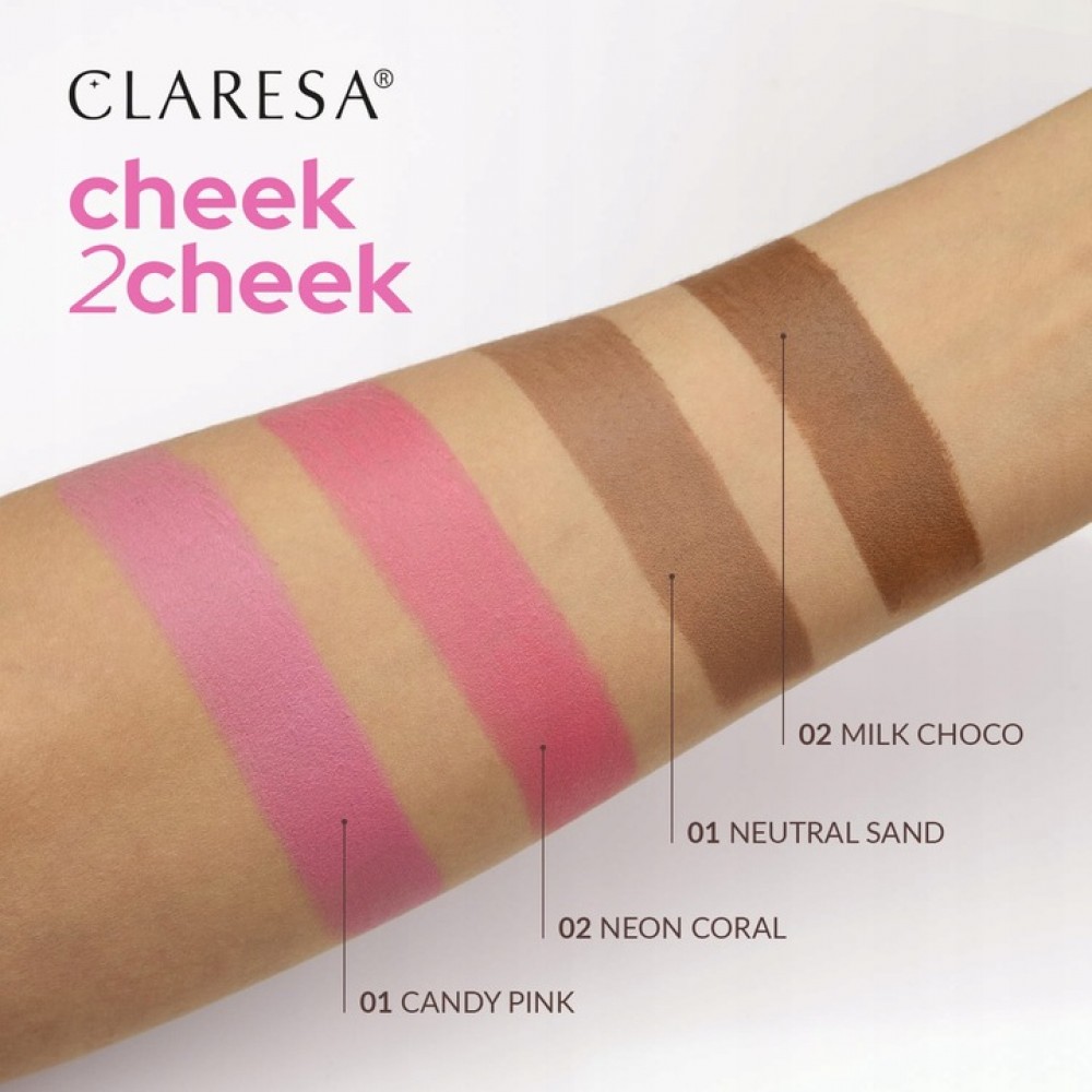 Claresa Cheek 2 Cheek Blush Stick No 01 Candy Pink (6g) MAKEUP