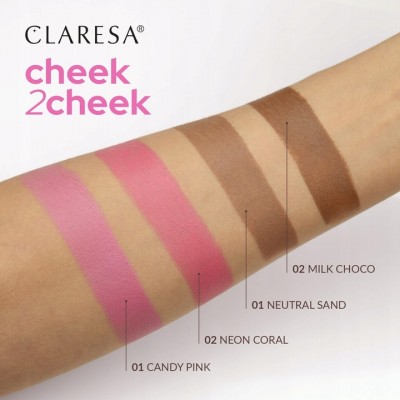 Claresa Cheek 2 Cheek Blush Stick No 01 Candy Pink (6g)