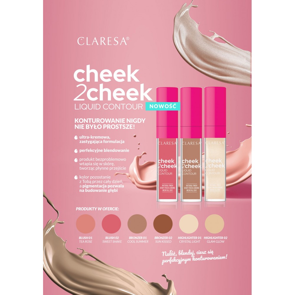 Claresa Cheek 2 Cheek Creamy Liquid Blush No 02 Sweet Shake (6.5g) MAKEUP