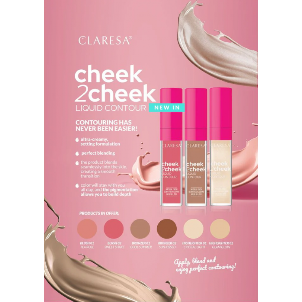 Claresa Cheek 2 Cheek Creamy Liquid Bronzer No 02 Sun Kissed (7g) MAKEUP