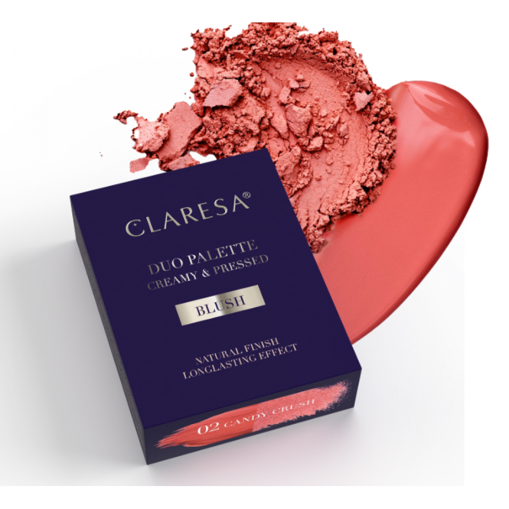 Claresa Duo Palette Creamy and Pressed Blush 02 Candy Crush (8.5g) MAKEUP