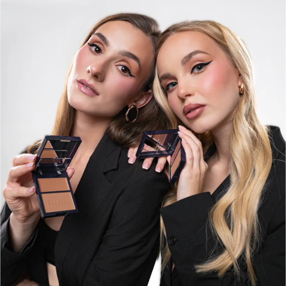 Claresa Duo Palette Creamy and Pressed Bronzer 01 More Sculpted (8.5g) MAKEUP