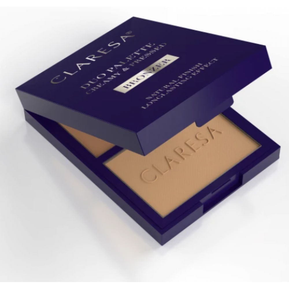 Claresa Duo Palette Creamy and Pressed Bronzer 01 More Sculpted (8.5g) MAKEUP