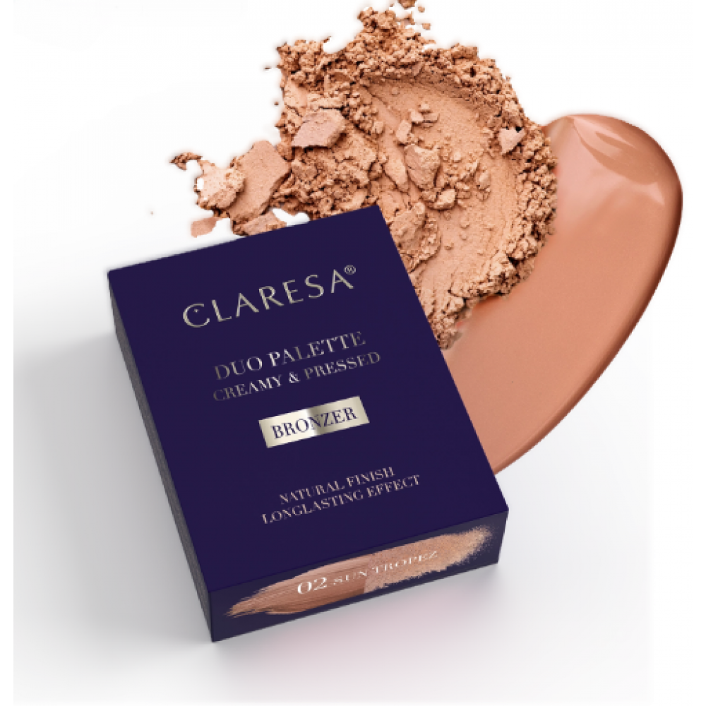 Claresa Duo Palette Creamy and Pressed Bronzer 02 Sun Tropez (8.5g) MAKEUP
