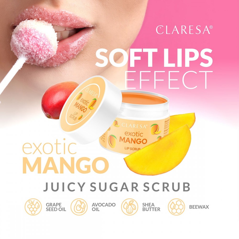 Claresa Exotic Mango Lip Scrub Saucy Lips (15g) Χείλη