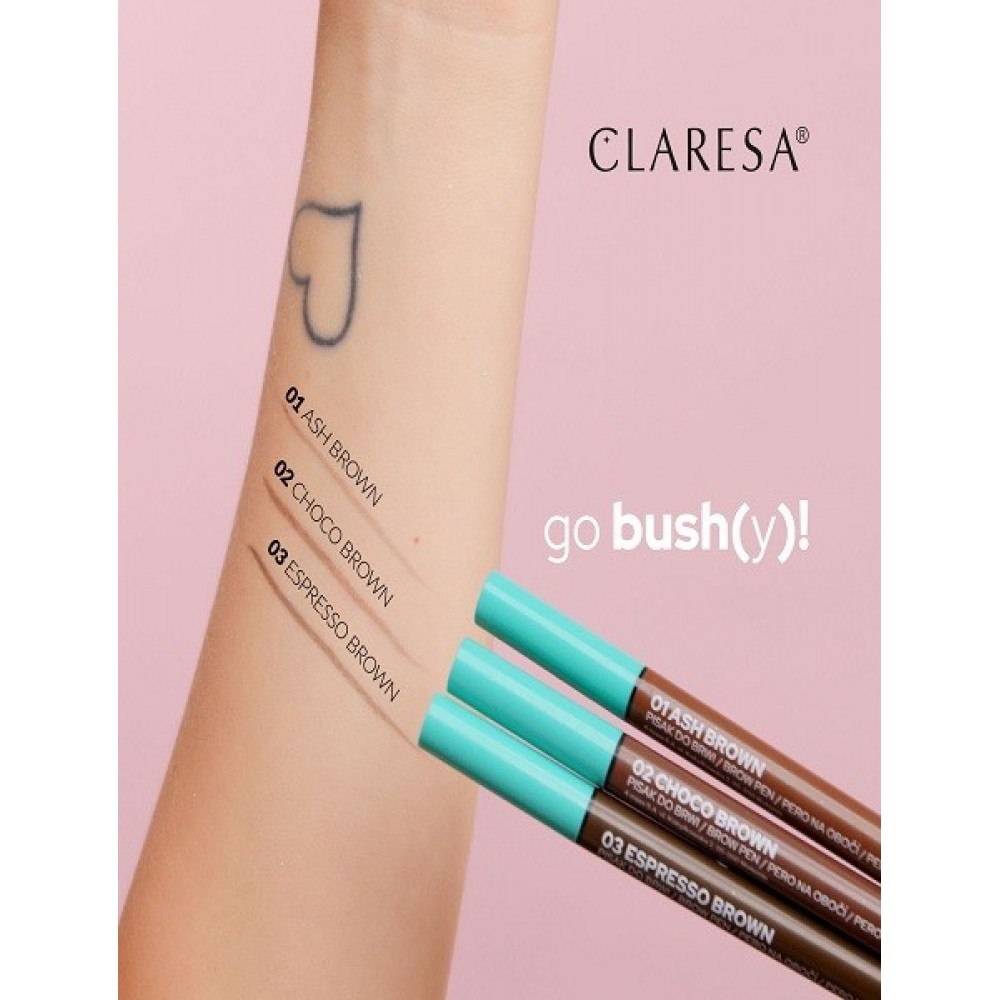 Claresa Go Bush(y)! Στυλό Φρυδιών No 01 Ash Brown MAKEUP