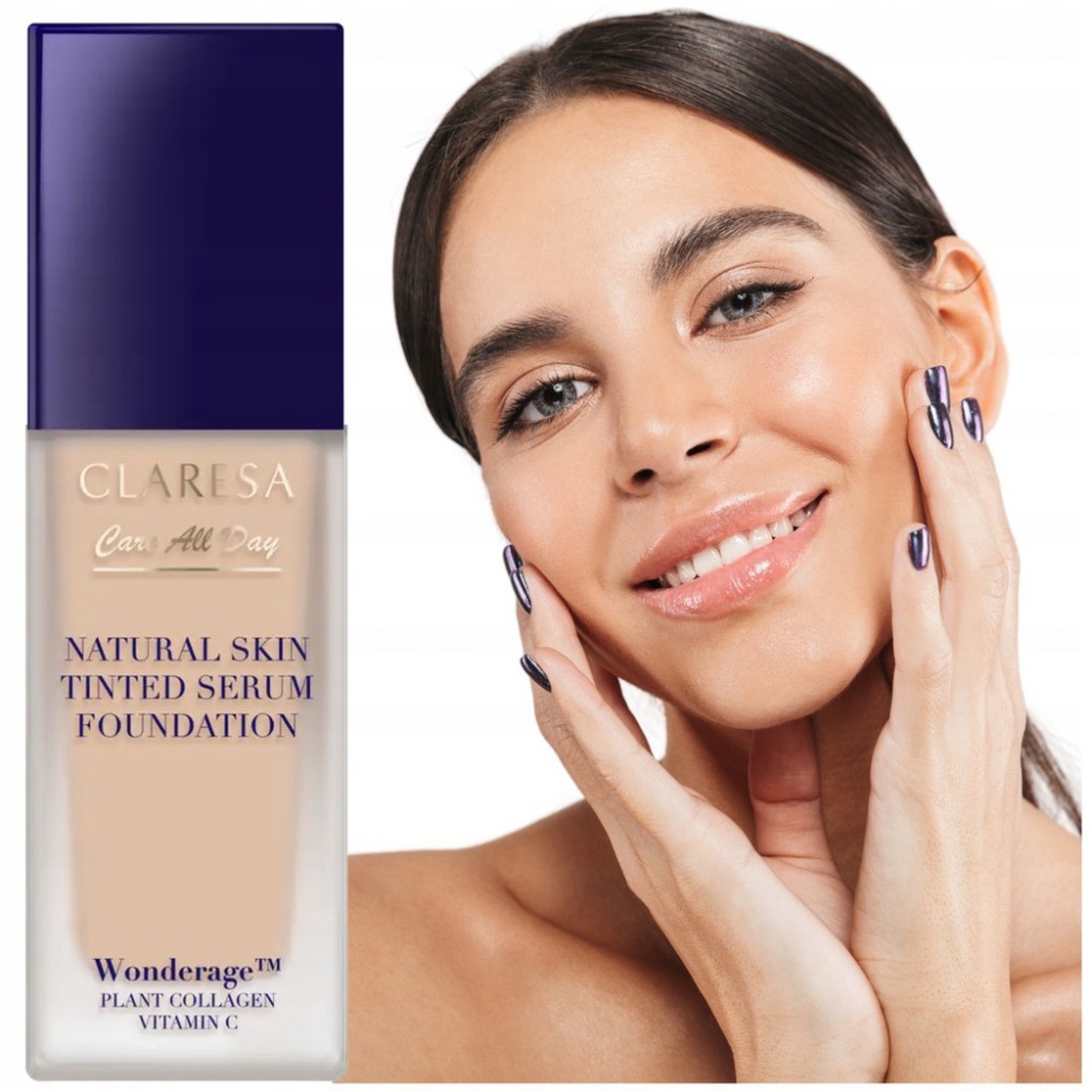 Claresa Natural Skin Tinted Serum Foundation - Light Warm 1W (32ml) MAKEUP