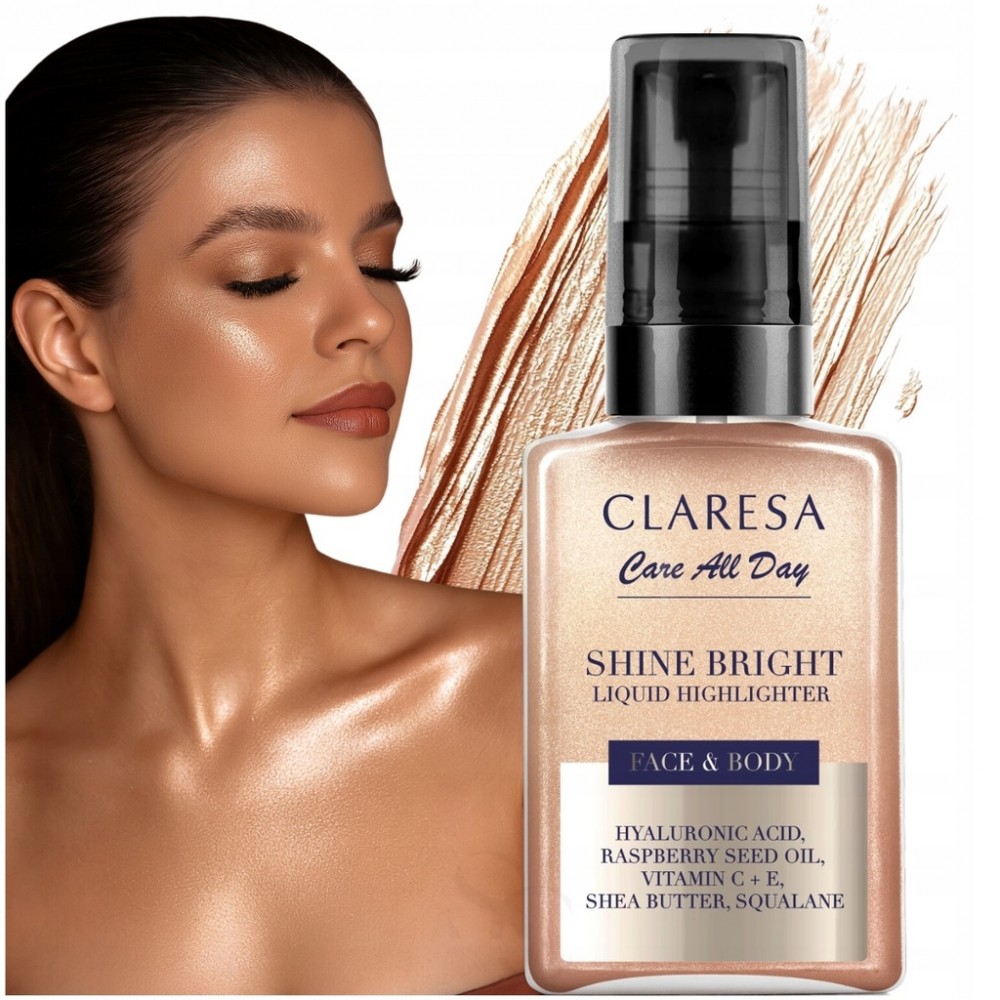 Claresa Shine Bright Liquid Highlighter for Face and Body (50ml) MAKEUP