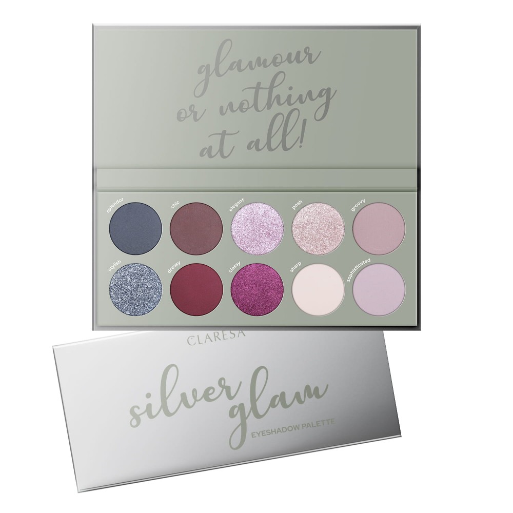 Claresa Silver Glam Eyeshadow Palette (12g) MAKEUP