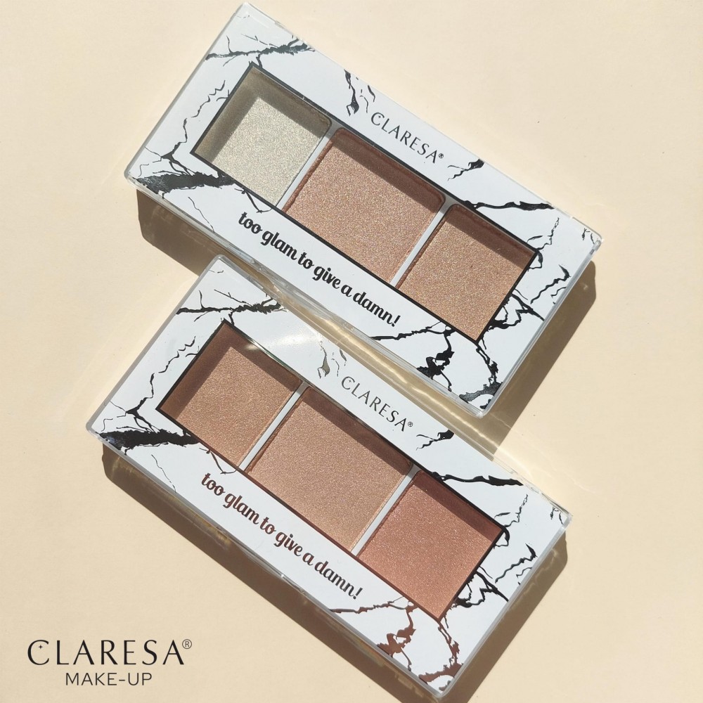Claresa Too Glam To Give A Damn Highlighter Palette No 11 Rosy Glow  Παλέτα Highlighter προσώπου (12.5g) MAKEUP