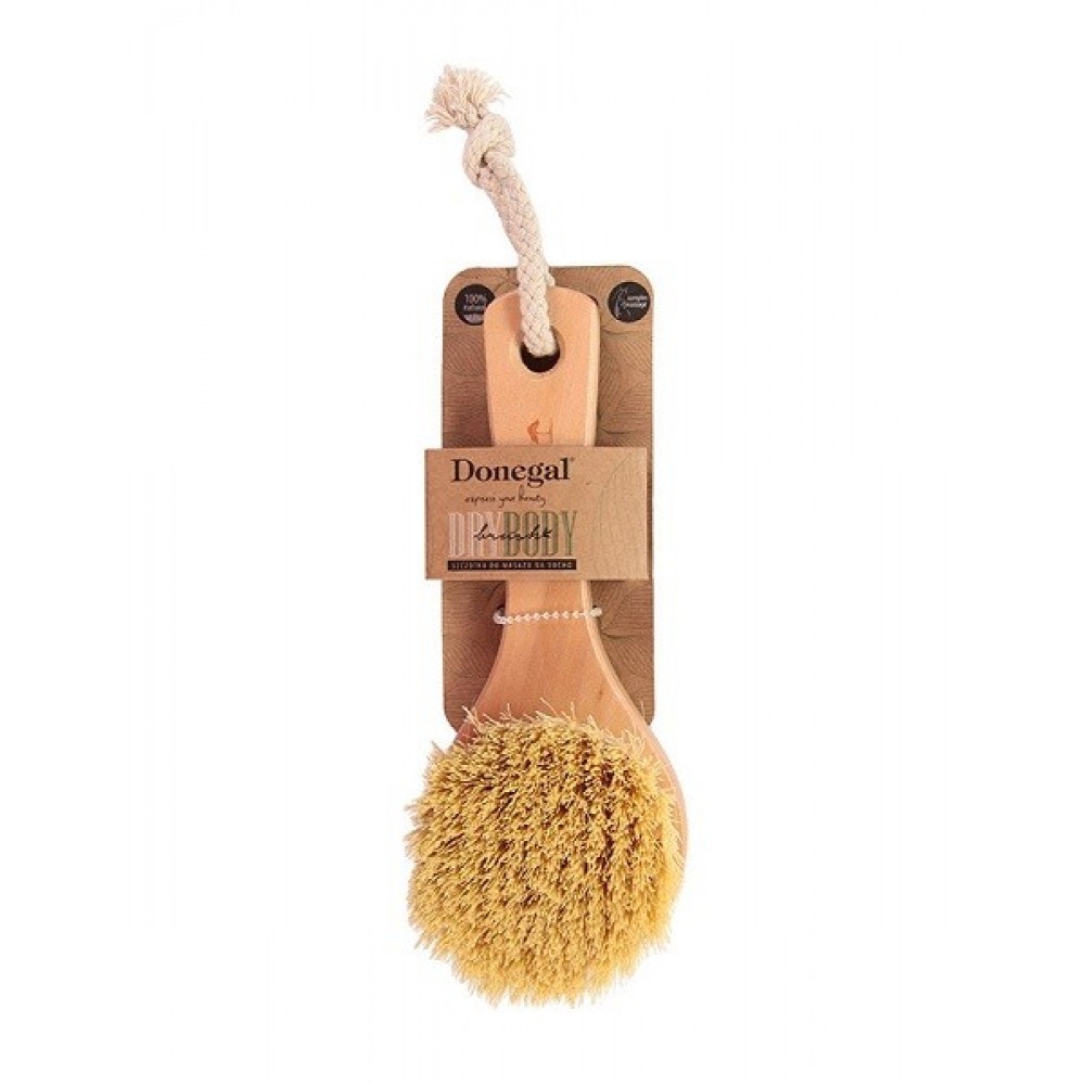 Donegal Bath Brush Ξύλινη Βούρτσα Για Στεγνό Μασάζ (Με Λαβή) BODY CARE