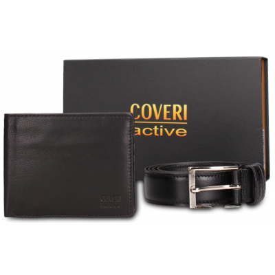 Enrico Coveri Σετ Δερμάτινο Ανδρικό Πορτοφόλι και Ζώνη Torino Prime