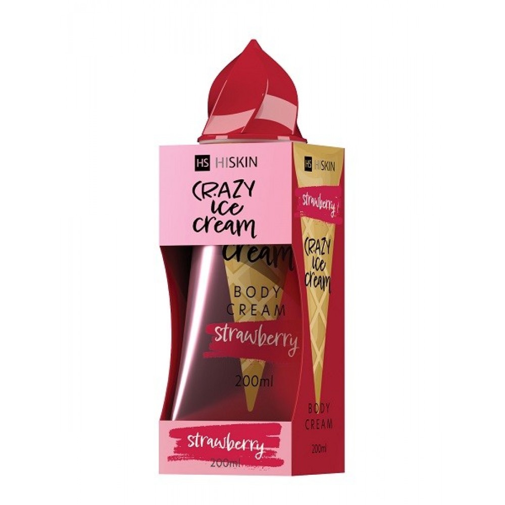 HiSkin Crazy Ice Cream Κρέμα Σώματος Φράουλα 200ml BODY CARE