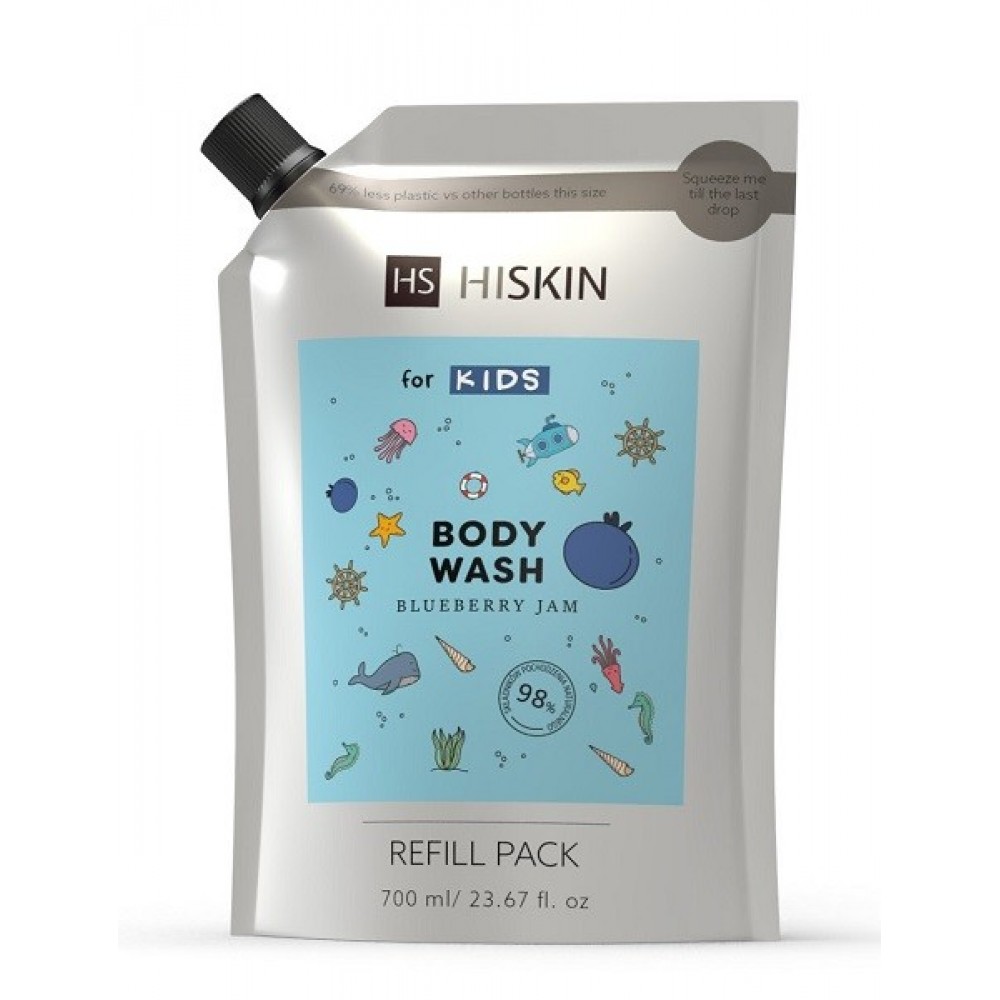 HiSkin Kids Body Wash Blueberry Jam Refill Pack 700ml