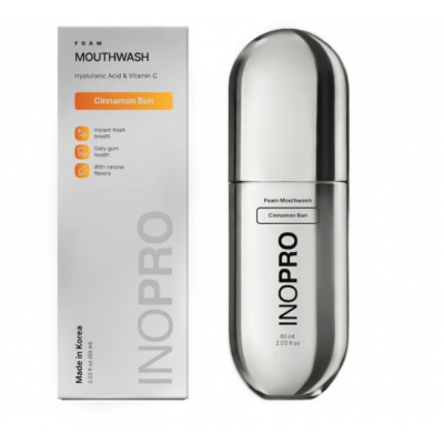Inopro Foam Mouthwash with Hyaluronic Acid and Vitamin C, Cinnamon Bun 60ml