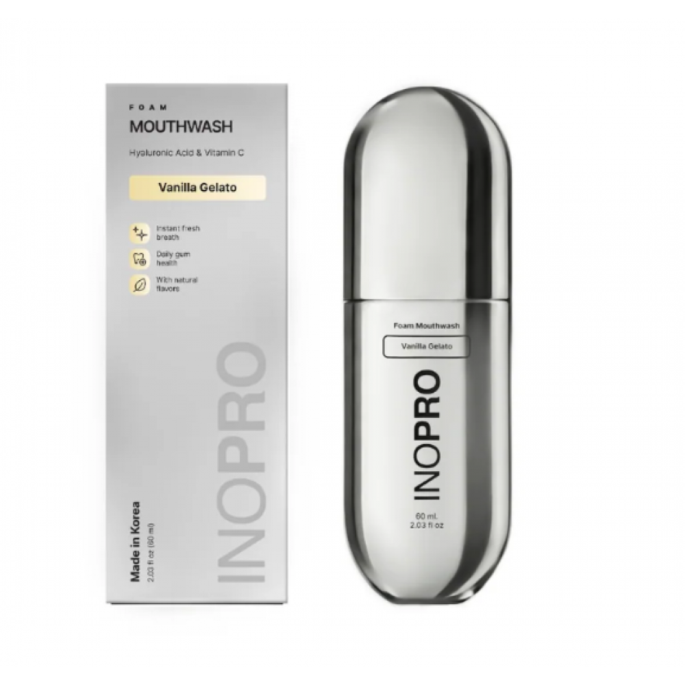 Inopro Foam Mouthwash with Hyaluronic Acid και Vitamin C Vanilla Gelato 60ml BODY CARE