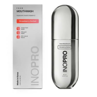 Inopro Foam Mouthwash with Hyaluronic Acid και Vitamin C, Strawberry Sorbet 60ml