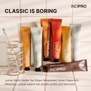 Inopro Whitening Probiotic Toothpaste with Nano Hydroxyapatite, No Fluoride, Bubble Tea 75g BODY CARE