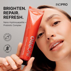 Inopro Whitening Probiotic Toothpaste with Nano Hydroxyapatite, No Fluoride, Lychee, 75g BODY CARE