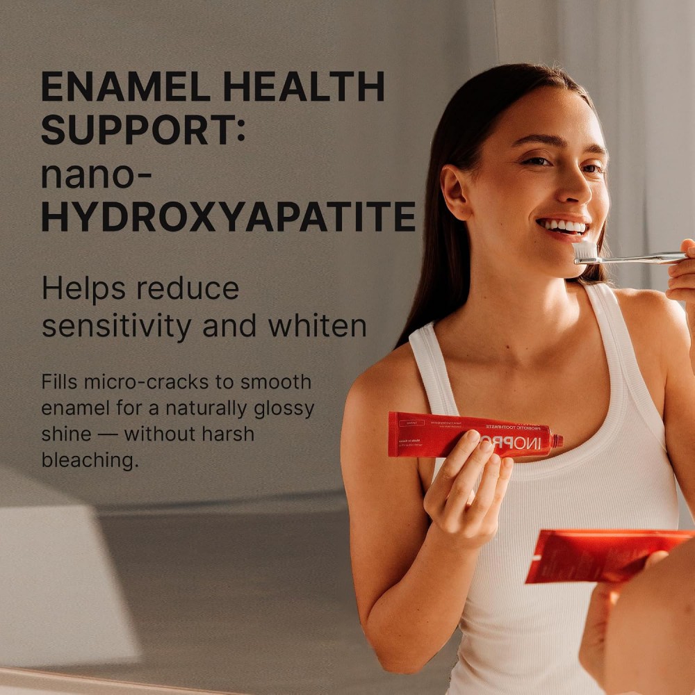 Inopro Whitening Probiotic Toothpaste with Nano Hydroxyapatite, No Fluoride, Lychee, 75g BODY CARE