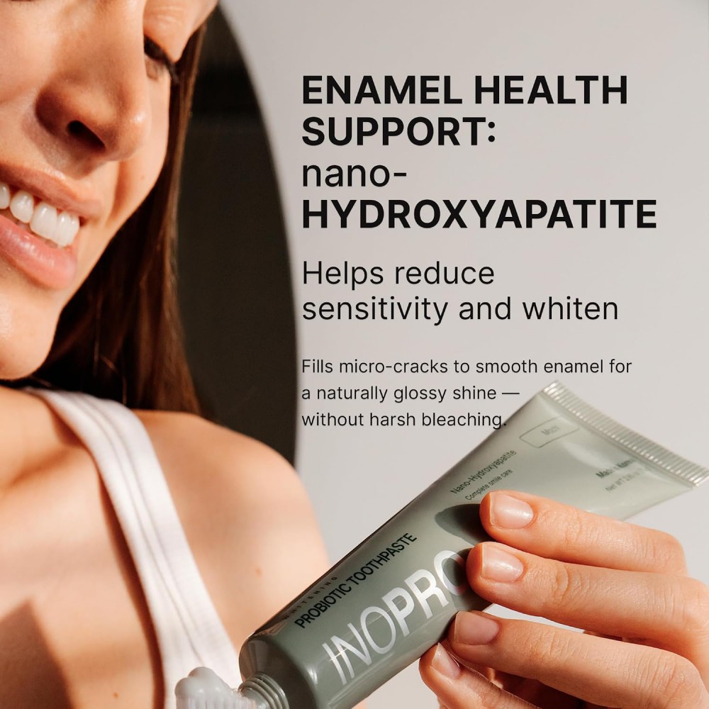 Inopro Whitening Probiotic Toothpaste with Nano Hydroxyapatite, No Fluoride, Mochi, 75g BODY CARE