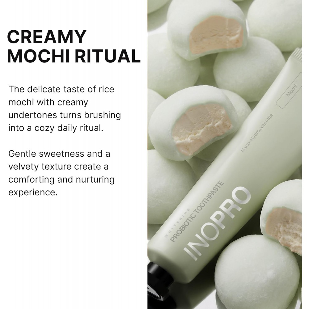Inopro Whitening Probiotic Toothpaste with Nano Hydroxyapatite, No Fluoride, Mochi, 75g BODY CARE