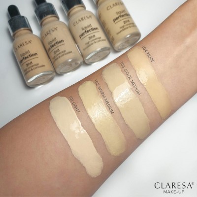 Claresa Liquid Perfection 2 In 1 High Coverage Foundation and Concealer No 104 Nude (18g)