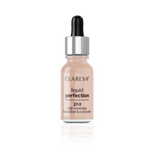 Claresa Liquid Perfection 2 In 1 High Coverage Foundation and Concealer No 104 Nude (18g) MAKEUP