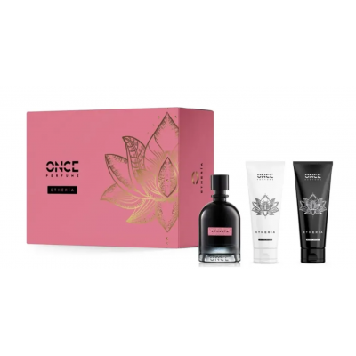 Once Perfume Etheria Women Gift Set Eau De Parfum Intense 100ml and Body Wash 100ml and Body Milk 100ml