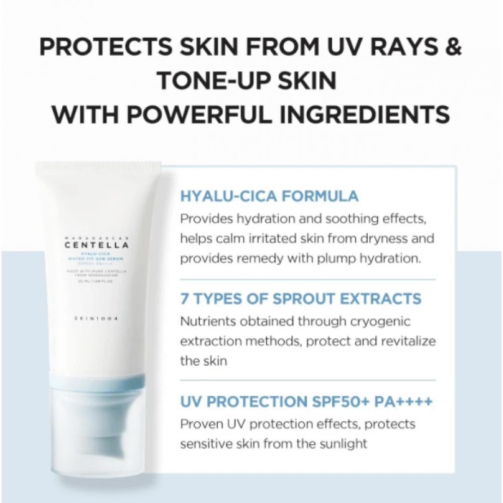 Skin1004 Hyalu-cica Water-Fit Sun serum SPF50+ PA++++ 50ml  SKINCARE