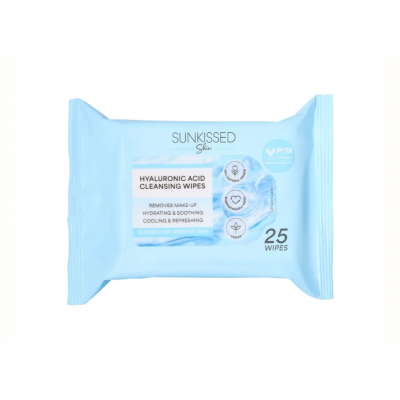 Sunkissed Skin Hyaluronic Acid Cleansing Wipes Face και Body Makeup Remover (25pcs)