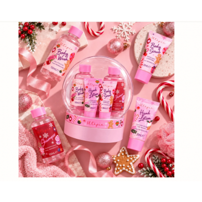 The Kind Edit Co. Utopia Festive Globe 4-Piece Bath and Body Gift Set