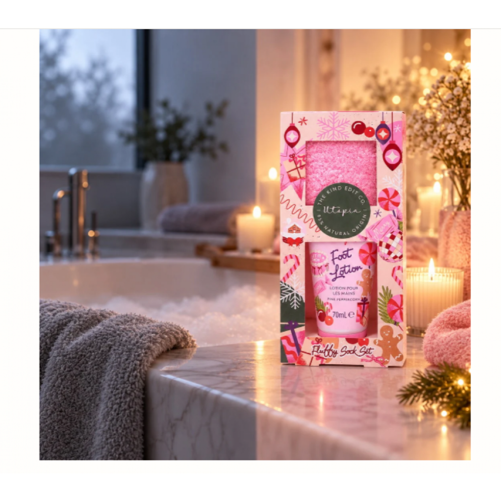 The Kind Edit Co. Utopia Fluffy Sock Set Floral Sandalwood 50ml ΣΕΤ ΔΩΡΟΥ