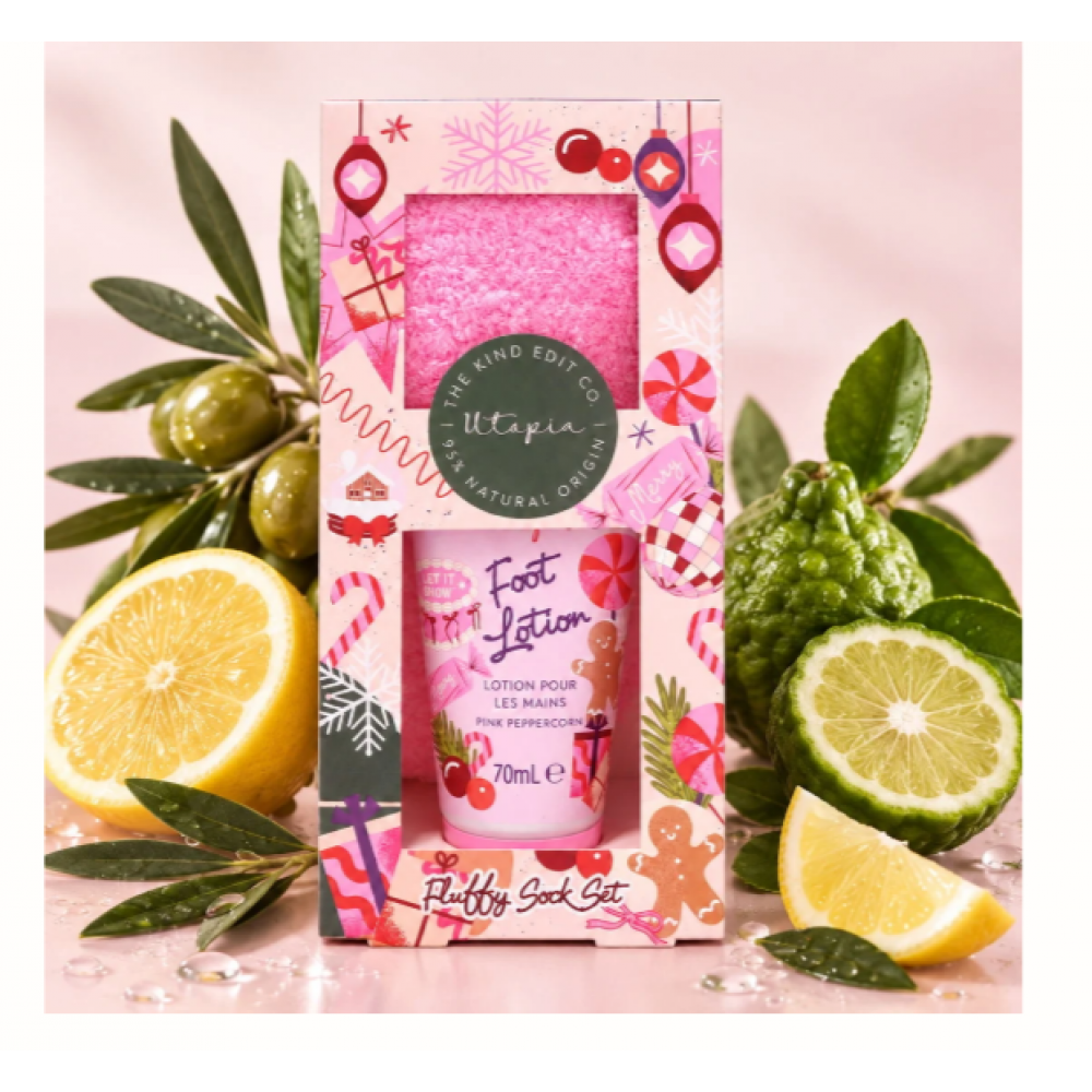 The Kind Edit Co. Utopia Fluffy Sock Set Floral Sandalwood 50ml ΣΕΤ ΔΩΡΟΥ