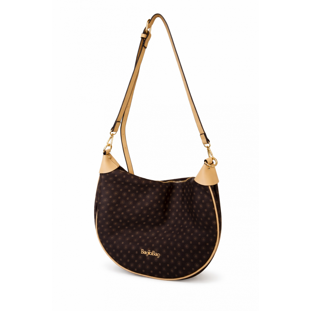 Bag to Bag καφέ τσάντα ώμου με μπεζ λεπτομέρειες ACCESSORIES