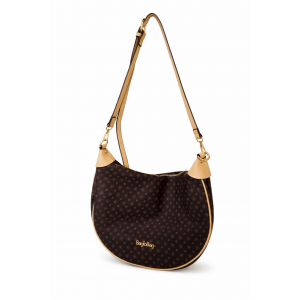 Bag to Bag καφέ τσάντα ώμου με μπεζ λεπτομέρειες ACCESSORIES