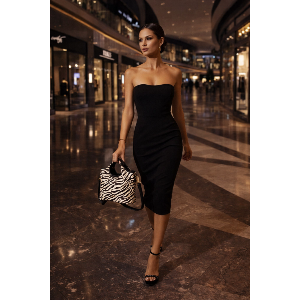 Bag to Bag Τσάντα χειρός  με ρυθμιζόμενο λουράκι και animal print Zebra ACCESSORIES