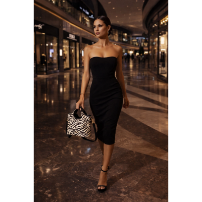 Bag to Bag Τσάντα χειρός  με ρυθμιζόμενο λουράκι και animal print Zebra