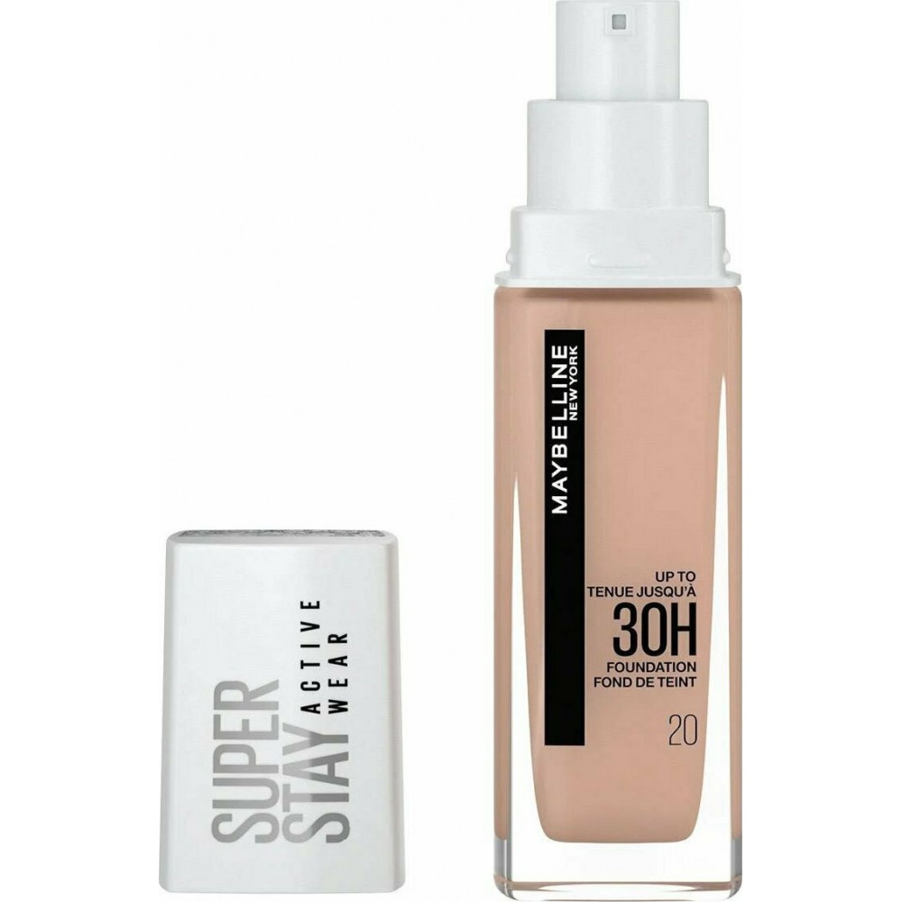 Maybelline SuperStay Active Wear 30H Full Coverage Foundation No 20 Cameo (30ml) MAKEUP